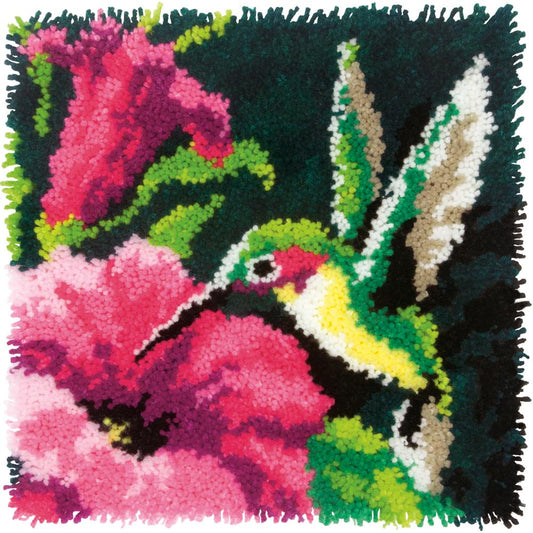 Dimensions Latch Hook Kit 16"X16" Hummingbird