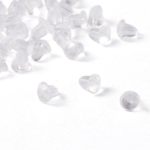 Earring Stoppers - Clear Plastic 4mm - 20pc