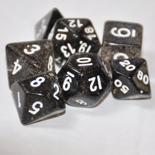 Koplow Games Black Glitter Polyhedral Die Set