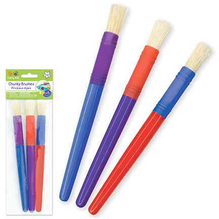 Krafty Kids Chunky Bristle Brushes - 3pc