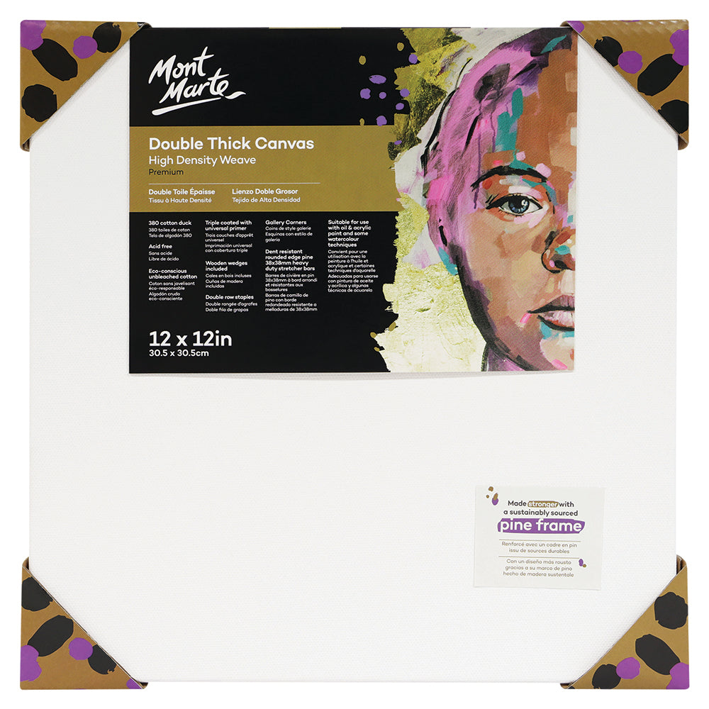 MONT MARTE Double Thick Canvas with Pine Frame 12″ x 12″ (30.5 x 30.5cm)