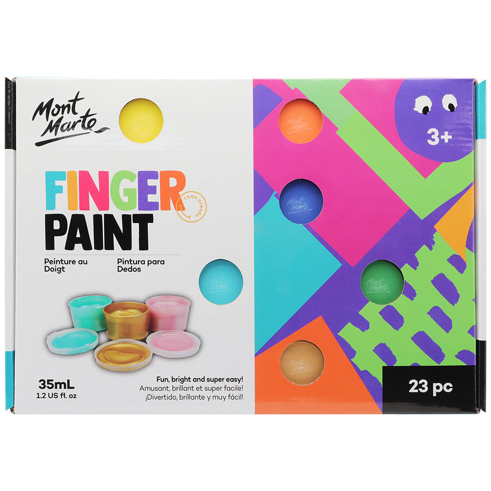 MONT MARTE Kids Finger Paint Set - 20 pc x 35ml (1.18oz)