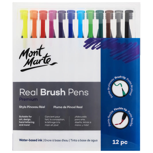 MONT MARTE Real Brush Pens - 12pcs