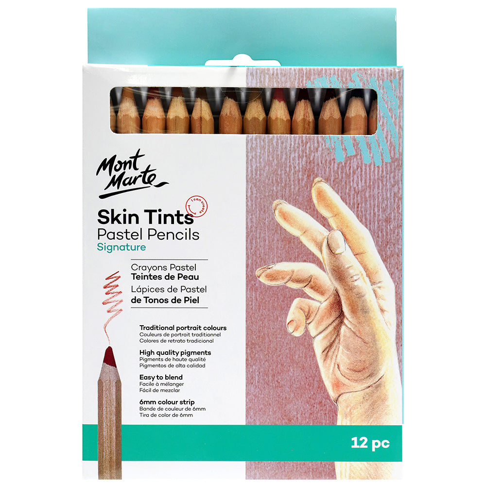 MONT MARTE Skin Tints Pastel Pencils - 12pcs