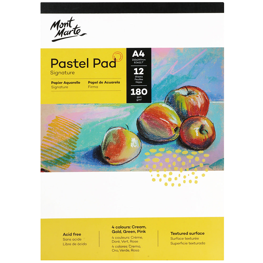 MONT MARTE Pastel Pad Acid Free 4 colours 180g A4 - 12 sheets