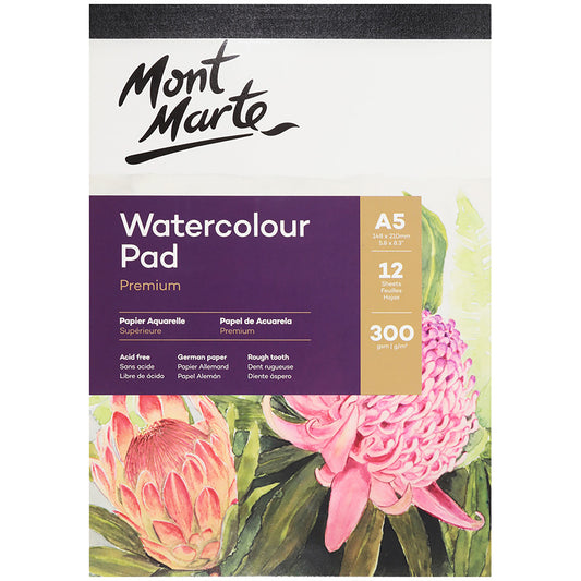 MONT MARTE Watercolour Pad Paper 300g A5 - 12 pages