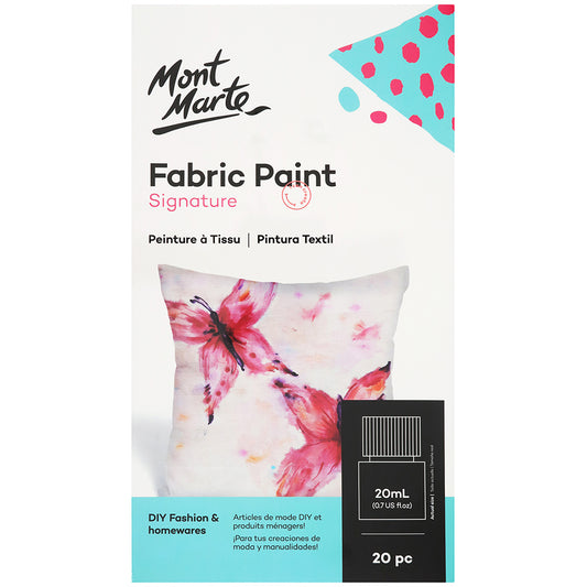 MONT MARTE Signature Fabric Paints Set - 20pcs x 20ml (0.7 oz)
