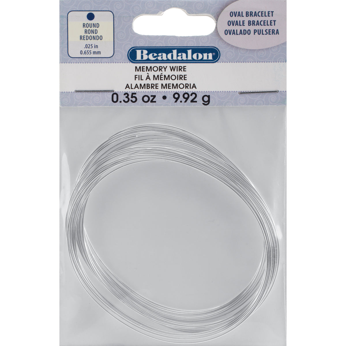 Memory Wire Oval Bracelet .62mm .35oz SILVER PLATED