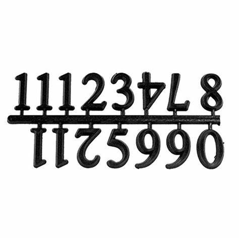 Clock Numerals - 1" Black Arabic