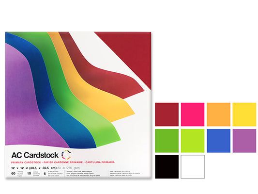 AC Cardstock 12*12 Heavy Weight 80lb -Primary Medley