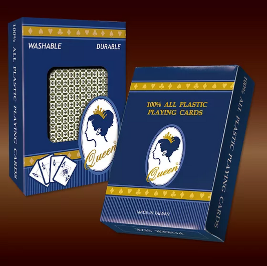 Queen 100% All Plastic Casino Quality Playing Cards - Super Jumbo Index