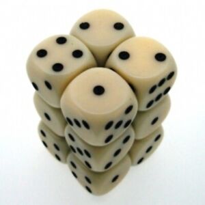 Chessex (25600): D6: 12mm: Ivory/Black