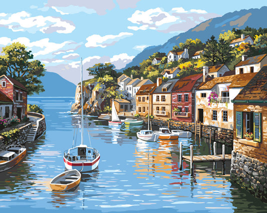 PAINT BY NUMBERS - Village on the Water