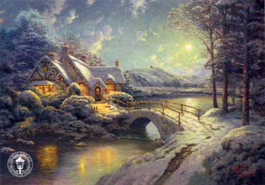 Craft Buddy Paint by Numbers Thomas Kinkade Christmas Moonlight Canvas Kit