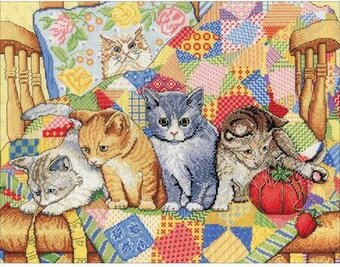 Design Works Counted Cross Stitch Kit - Rocking Chair Kittens