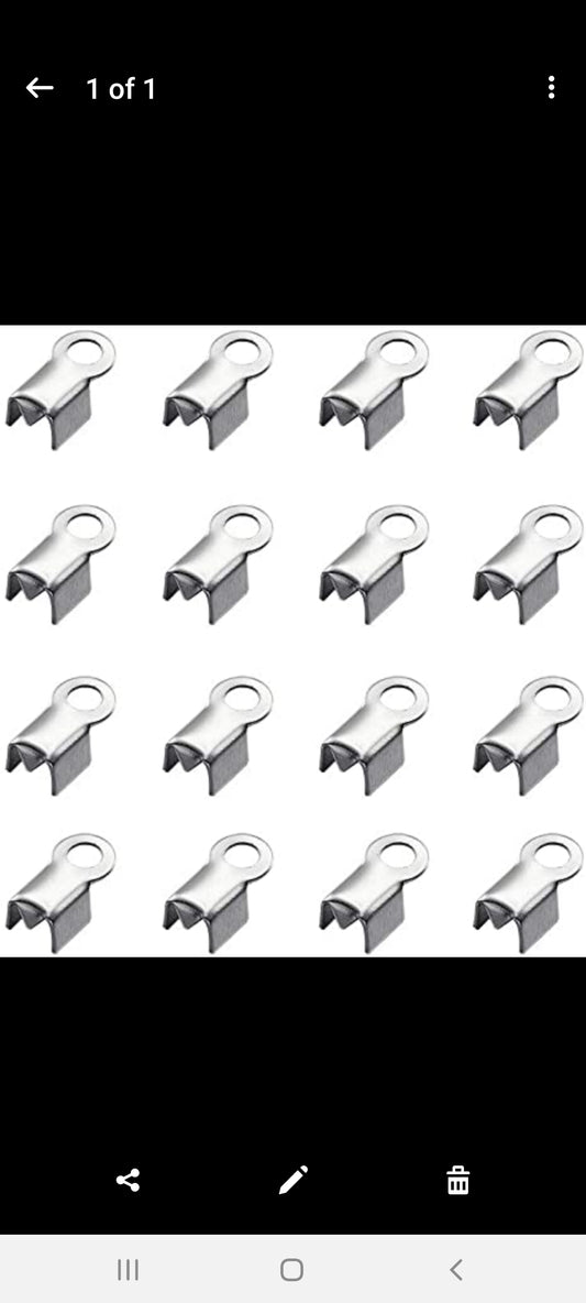 10mm Foldover End Caps Silver