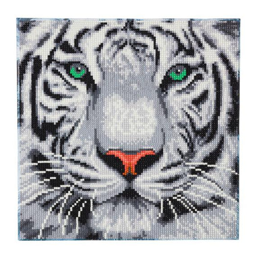 Craft Buddy Crystal Art Kit Snow Tiger 30 x 30 cm Pre-Framed 5D Art Kit