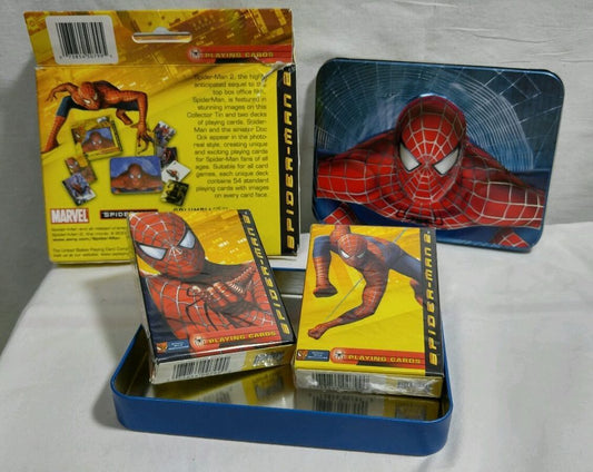 Spider-man 2 Movie Two Decks of Playing Cards in Collector Tin