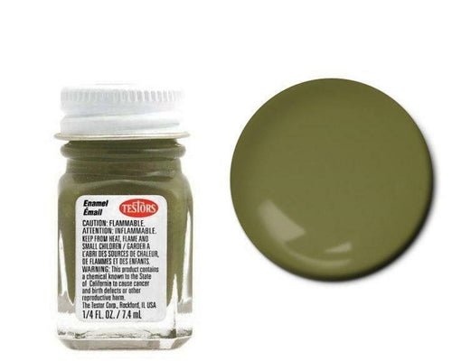 Testors 1165 Flat Olive Enamel Paint 1/4oz (7.4mL)