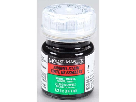 Testors Model Master II Enamel Paint 1/2 ounce Semi-Gloss Black Detail Stain - 2178