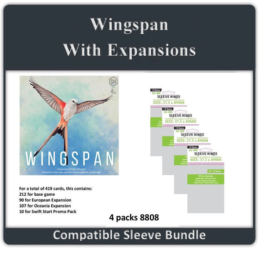 "Wingspan + All Expansions" Compatible Sleeve Bundle (8808 X 4)