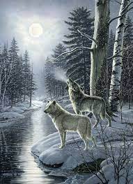 Cobble Hill  1000pc Puzzle - Wolves  by Moonlight