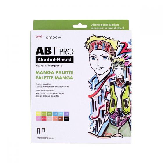 ABT PRO Alcohol-Based Art Markers, Manga Palette, 12-Pack