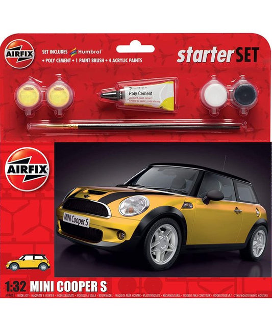Airfix Car Models 1/32 MINI COOPER S Car Large Starter Set w/Paint & Glue