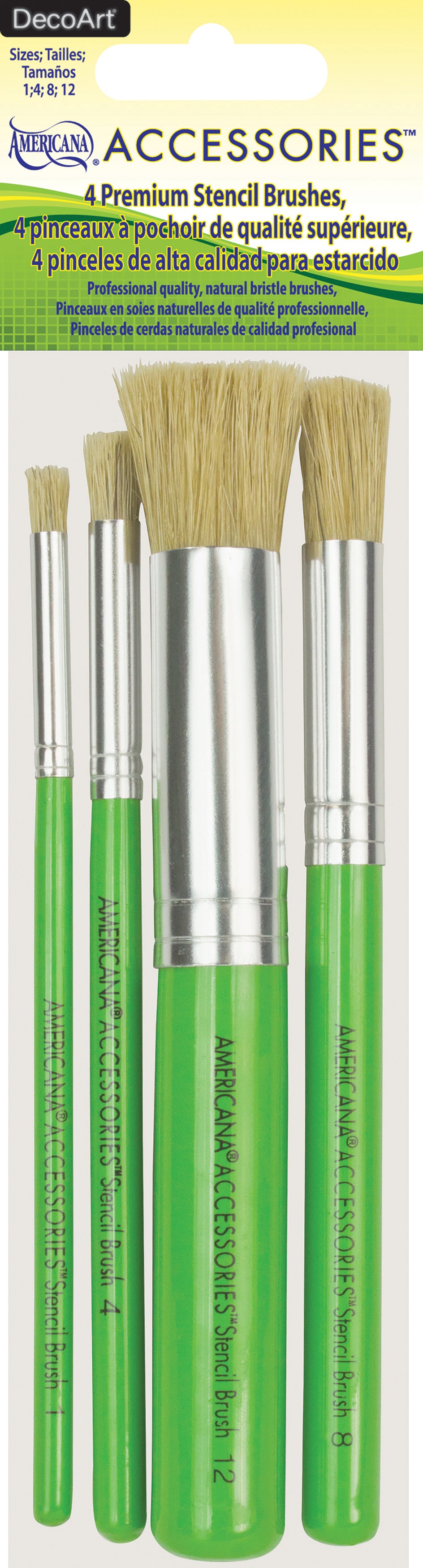 Americana Premium Stencil Brush Set 4/Pkg-