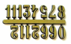 Clock Numerals - 5/8" Gold Arabic