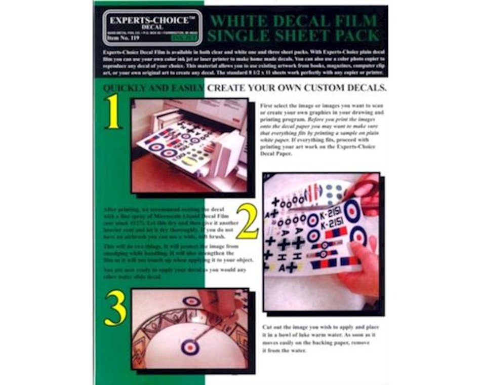 EXPERTS-CHOICE™ DECAL FILM SHEETS