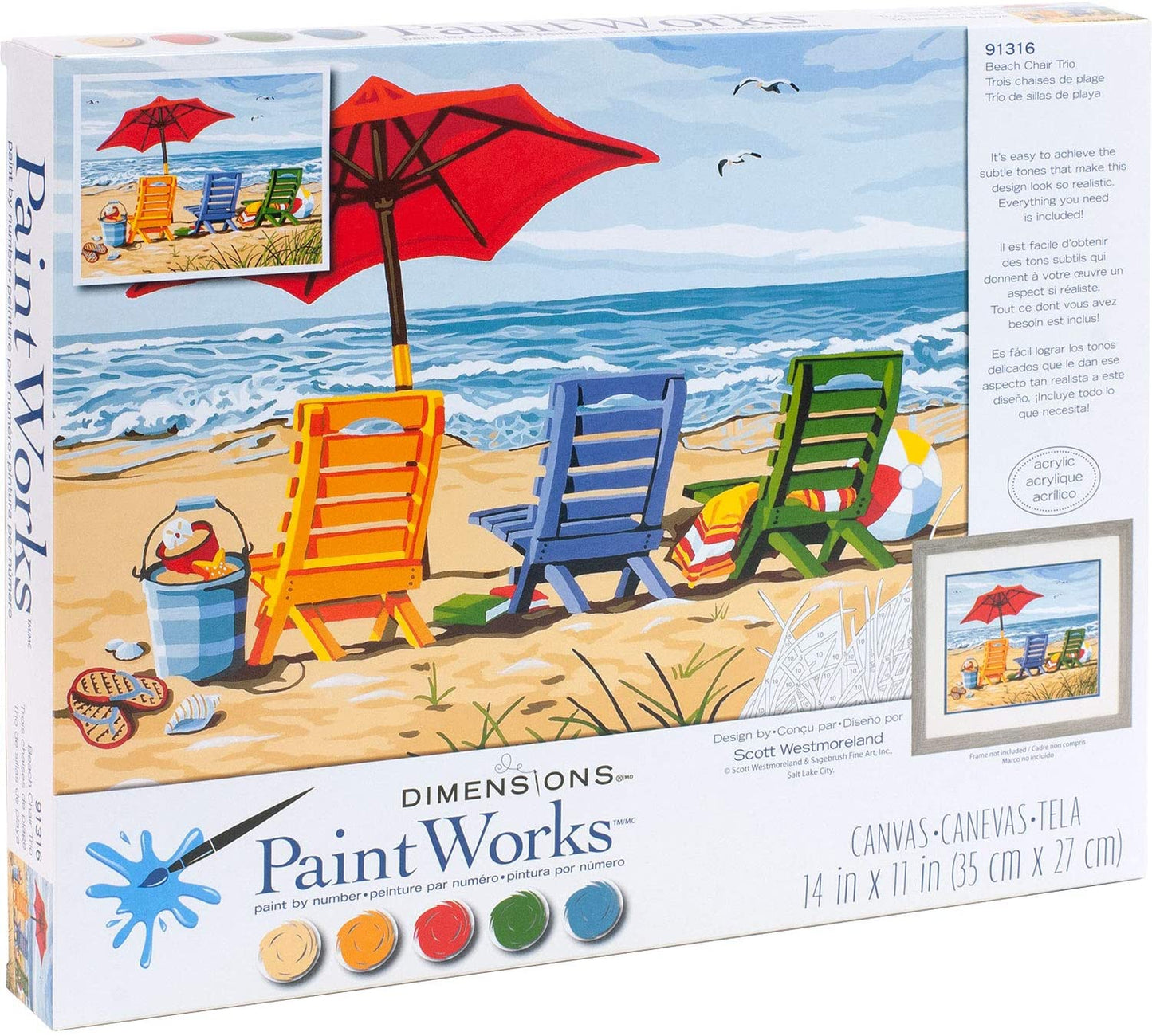 Paintworks® Beach Chair Trio Paint-by-Number Kit