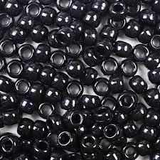 Pony Beads: 9mmx6mm Barrel Standard - Black