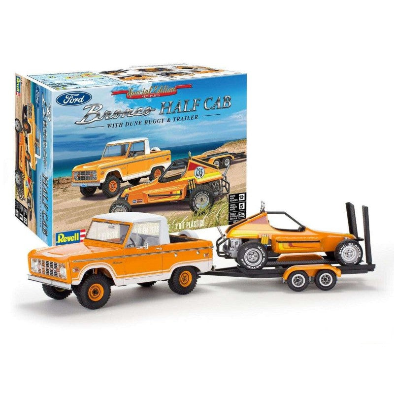 Ford Bronco Half Cab with Dune Buggy and Trailer (1/25)