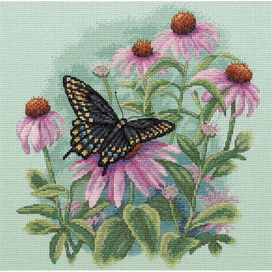 Dimensions: Butterfly & Daisies 11"x11" Counted Cross Stitch Kit