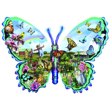 Butterfly Farm - 1000pc Shaped Jigsaw Puzzle by Sunsout (OOP)
