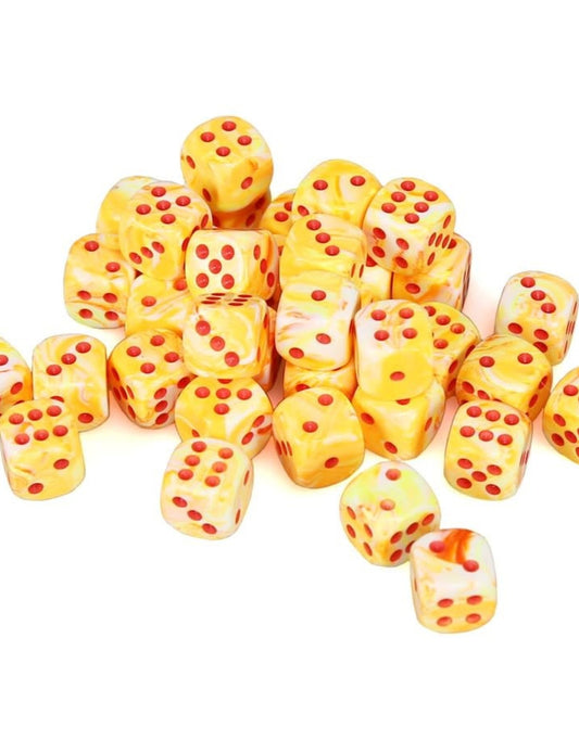 CHX Festive Dice: Sunburst/Red 12mm d6 Block (36ct) 27853