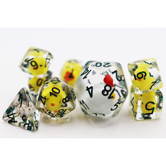 Chicken Farm 8pc RPG Dice Set with Huge D20