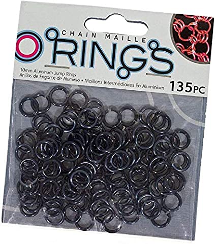 135pc Aluminum Maille Chain Jump Connecting Rings Black