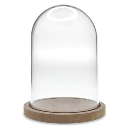 Craft Décor: 12cmx8cm DIY Clear Plastic Dome w/Wood Base