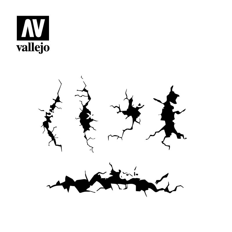 Vallejo Hobby Stencils ST-TX001 Cracked Wall