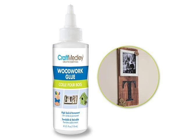 Craft Medley Glue: 4oz Woodwork Glue High Tack Sandable/Stainable