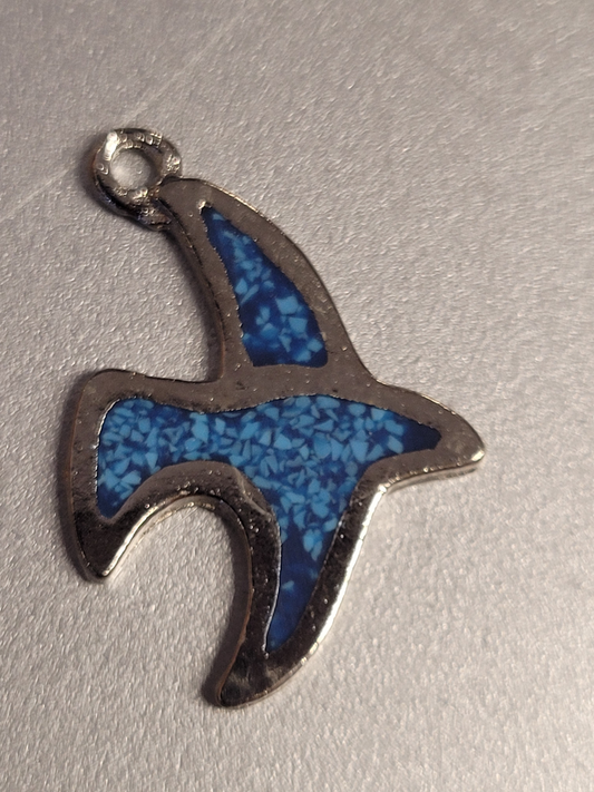 Bird Pendant Turquoise and Silver