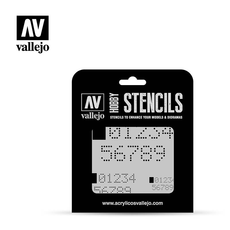 Vallejo Hobby Stencils ST-SF004 Digital Numbers