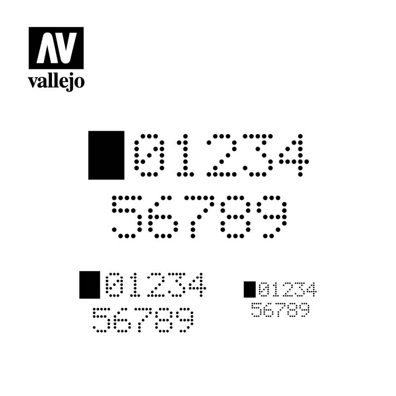 Vallejo Hobby Stencils ST-SF004 Digital Numbers