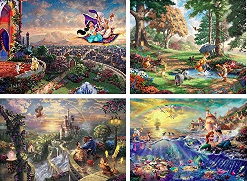 Ceaco Thomas Kinkade Disney  4 in 1 Puzzle Set (500 Pieces)