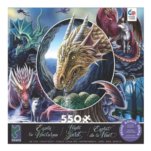Ceaco Lisa Parker Night Spirit 550-Piece Puzzle Dragon Montage
