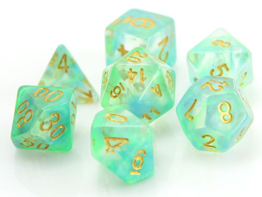 7 Piece RPG Set - Emerald Wisp