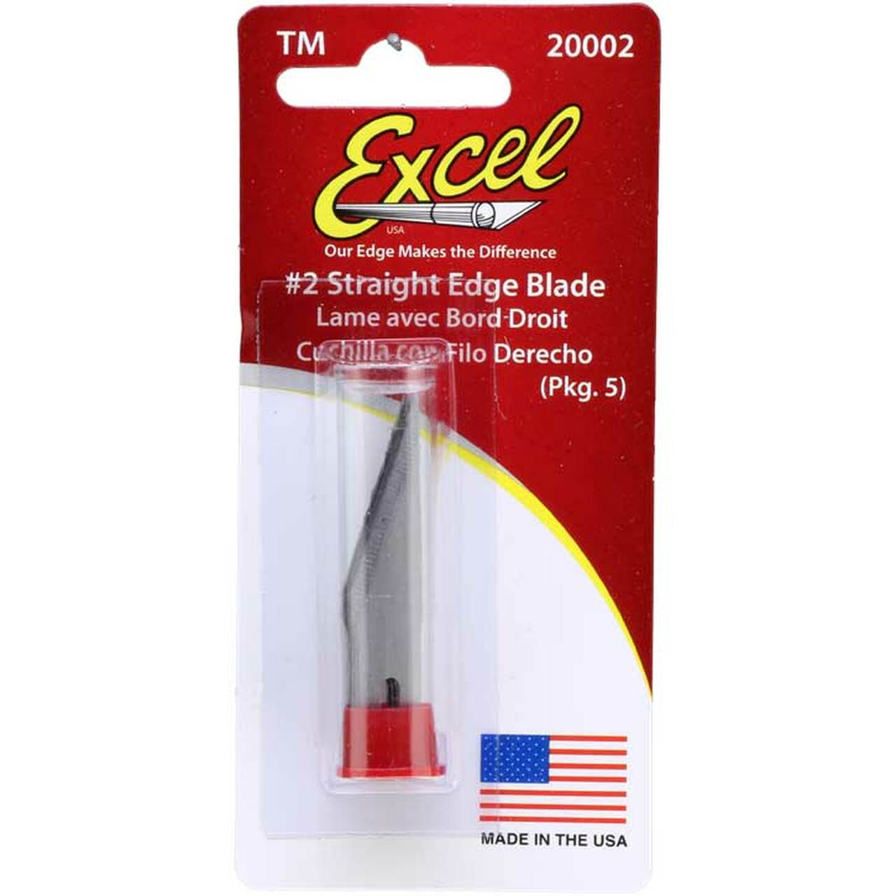 #2 Excel 20002 Straight Edge Knife Blades - USA - 5 Pack