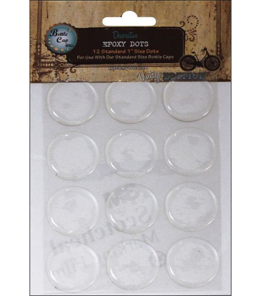 Bottle Cap Inc Vintage Epoxy  Dots 1" 12/Pkg-Round